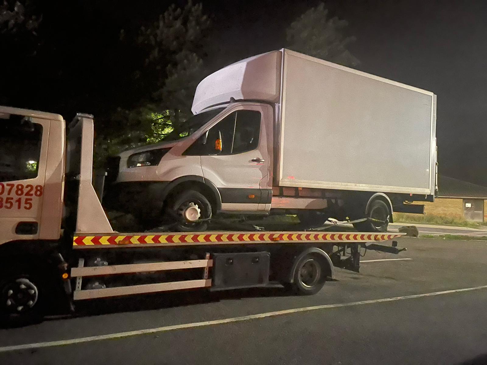 Luton van recovered at night in Wiltshire